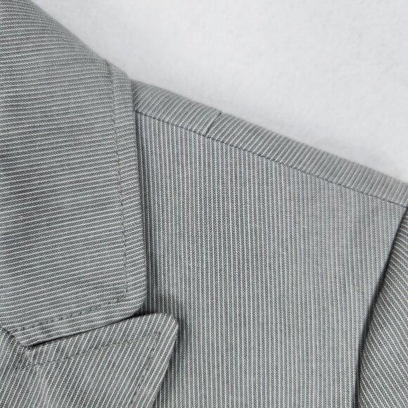 Banana Republic Jacket Womens 4 Gray Pinstripe Stretch Single Button Blazer - Picture 3 of 15